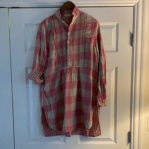 CP Shades Pink and Tan Checkered Tunic Shirt